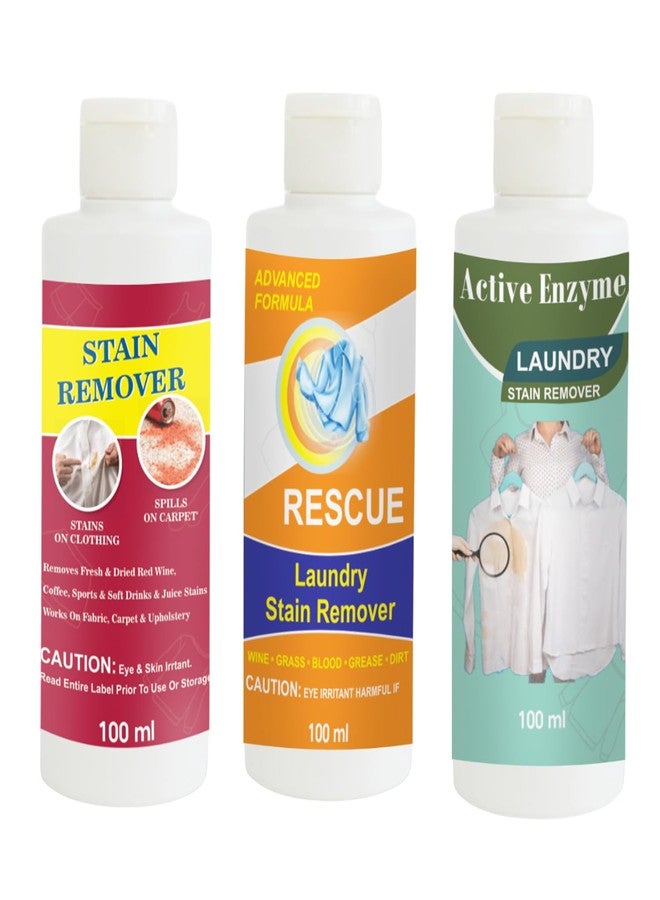 TOOVUS Stain Remover Combo Pack of Red, Orange and Pista Stain Remover | Multi-Surface Cleaning Solution for Clothes, Fabrics, Upholstery (100 g Each) - Image 1